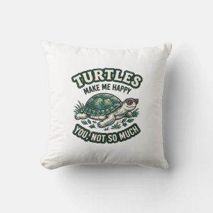 Coussin Tortue Drôle Me Rend Heureux Vintage