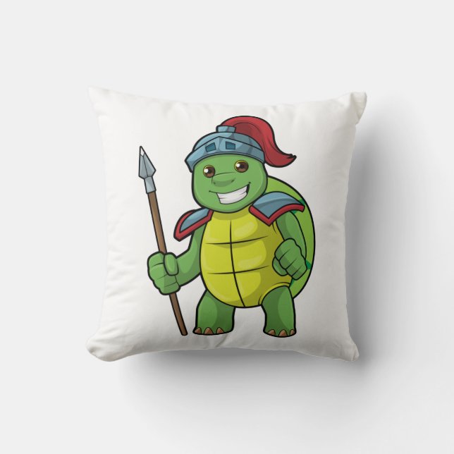 Coussin Tortue en guerrier avec Spear & Helmet (Recto)
