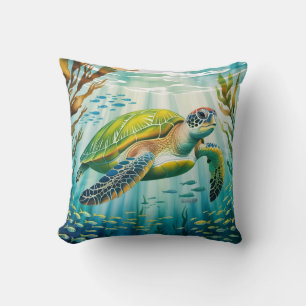 Coussin Tortue peinte