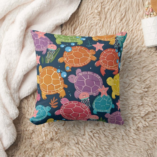 Coussin Tortue sous la mer (Couverture)