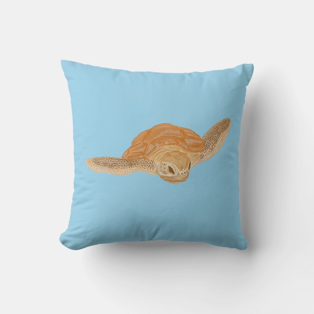 Coussin Tortue sous l'eau - transparente. (Recto)