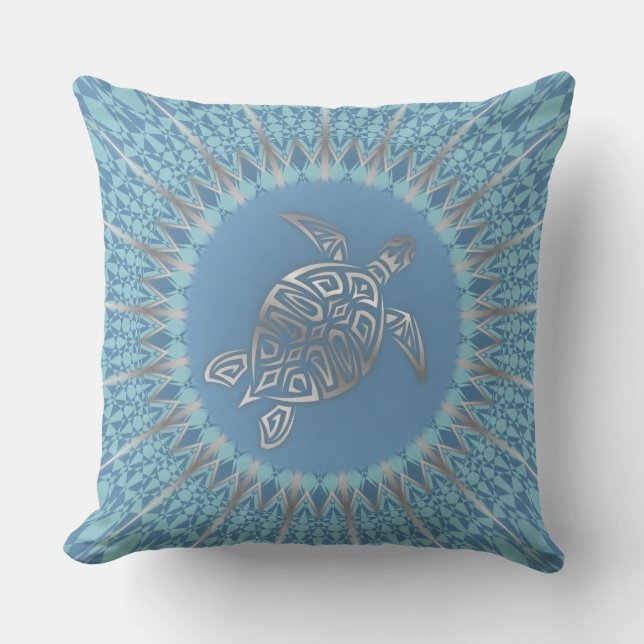 Coussin Tortue Thème Bohème Plage (Recto)