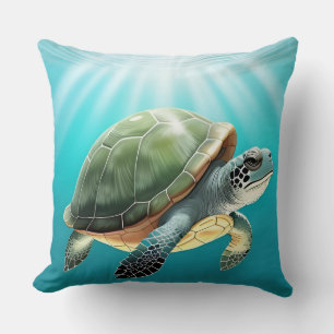 Coussin Tortue verte réaliste
