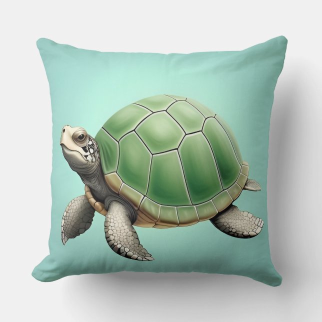 Coussin Tortue verte réaliste (Recto)