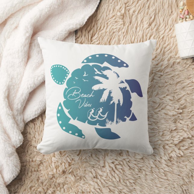 Coussin Tortues de mer vintage d'été (Couverture)