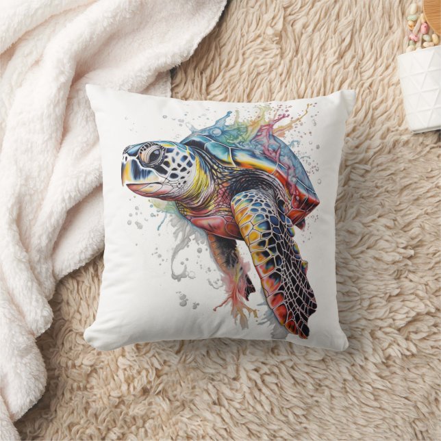 Coussin Tortuga marina multicolor (Couverture)