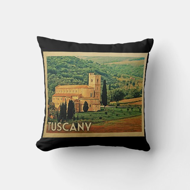 Coussin Toscane Italie Vintage voyage (Recto)