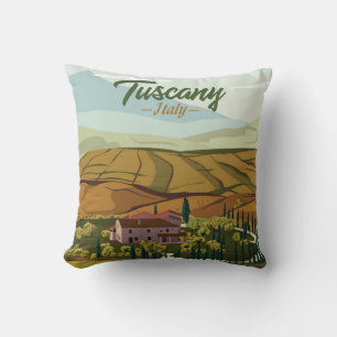 Coussin Toscane Toscane Italie Paysage Dessin