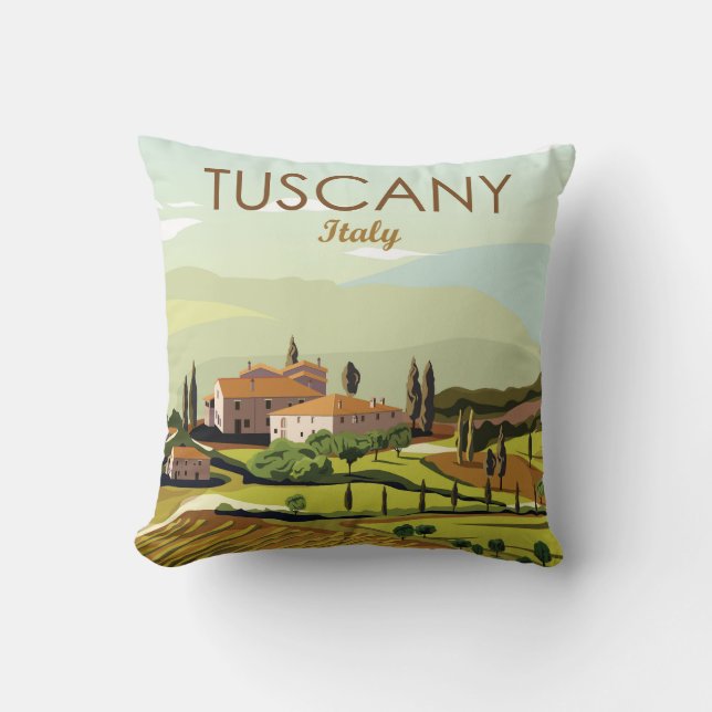 Coussin Toscane Toscane Italie Paysage Dessin (Recto)