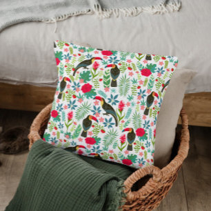 Coussin Toscanes colorées fleurs tropicales motif