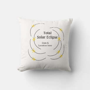 Coussin Total éclipse solaire ajouter la date emplacement