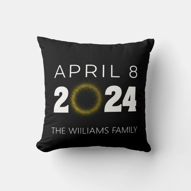 Coussin Total Solaire Eclipse USA 8 avril 2024 (Recto)