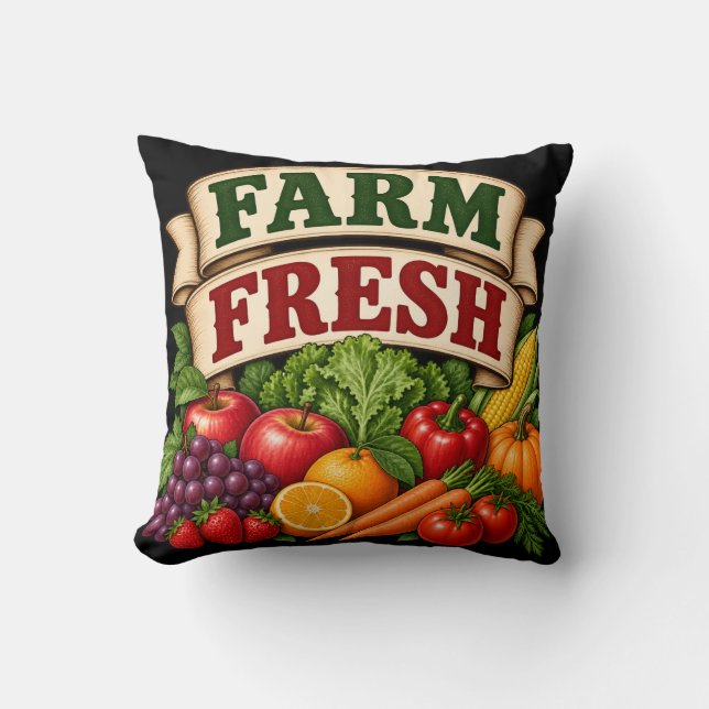 Coussin Tote sac frais de la ferme (Recto)