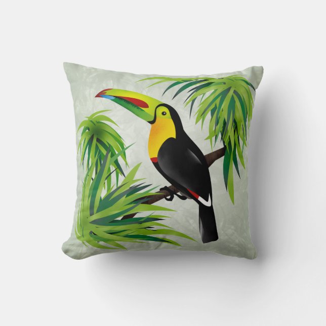 Coussin Toucan de jungle (Recto)