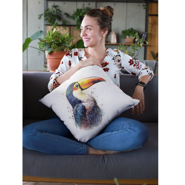 Coussin Toucan de Splendeur Tropicale (Créateur téléchargé)