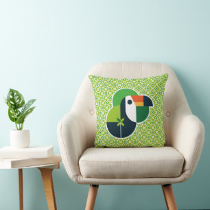 Coussin Toucan Géométrique Décoratif pour les Amateurs d'O