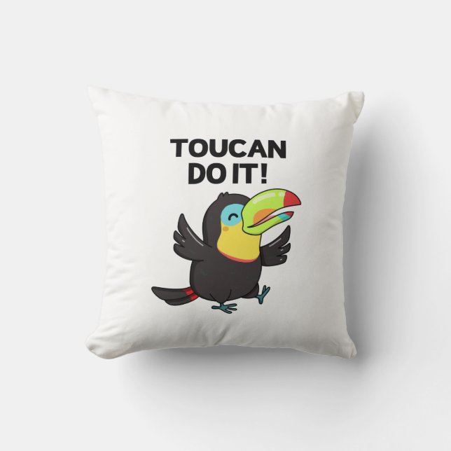 Coussin Toucan Le Faire Drôle Amusant Jeu D'Oiseaux Positi (Recto)