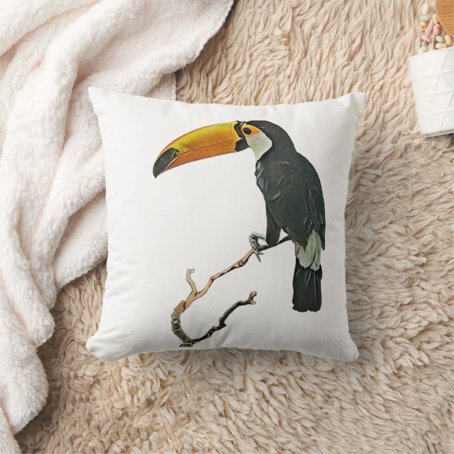 Coussin Toucan Portrait Animal Tropical Bird Design (Couverture)