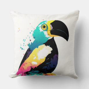 Coussin Toucan Wild Nature Animaux Couleurs Art Peinture