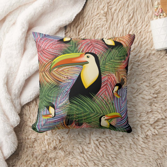 Coussin Toucans sur la Jungle Exotic Summer Motif (Couverture)