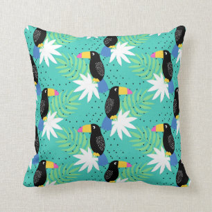 Coussin Toucans sur Teal