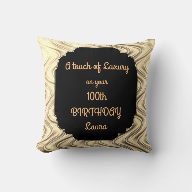 Coussin Touch of Luxury 100th Birthday design (Recto)