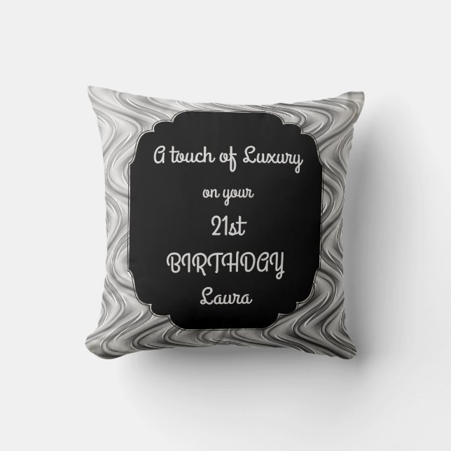 Coussin Touch of Luxury 21st Birthday design (Recto)