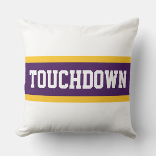 Coussin TOUCHDOWN Deep Purple Orange Blanc Rayures de Cour