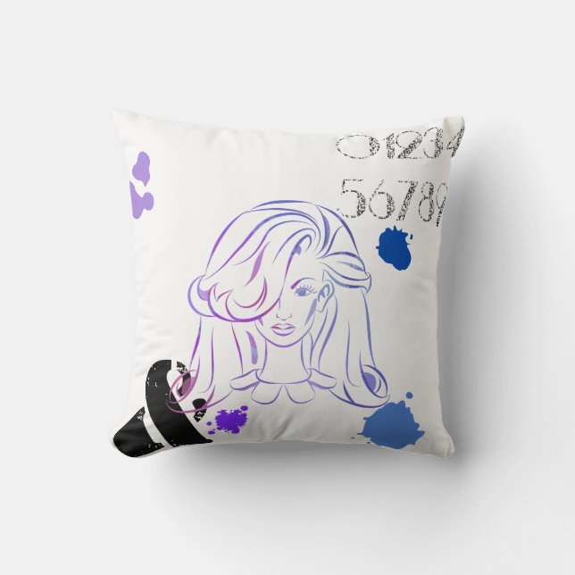 Coussin Touche de couleurs aquarelles (Recto)