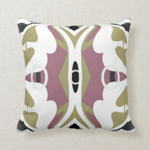 Coussin Touche moderne sur blanc/noir/mauve/vert