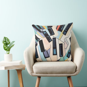 Coussin Touches de piano abstraites artwork