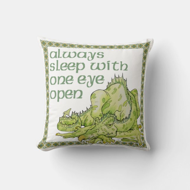 Coussin Toujours dormir avec un oeil ouvert Dragon (Recto)