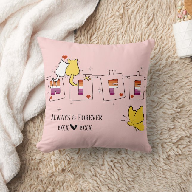 Coussin Toujours & Éternellement Drapeau Lesbien Coucher d (Couverture)