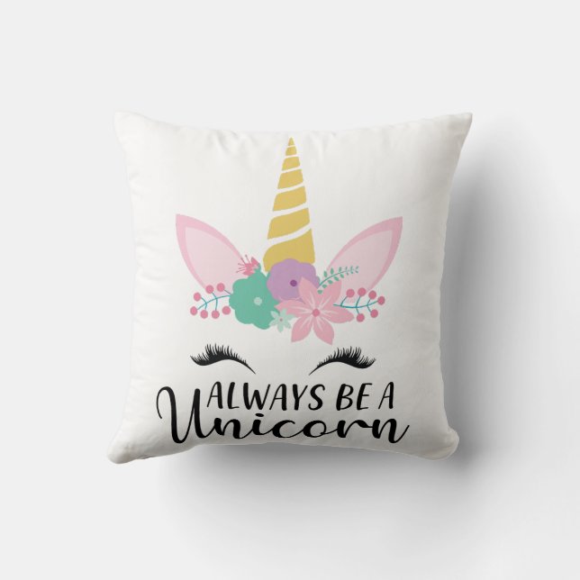 Coussin toujours être un pilow de licorne (Verso)