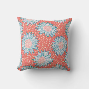 Coussin Toujours les fleurs de soleil rouge