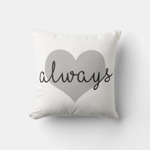 Coussin toujours simple coeur moderne noir