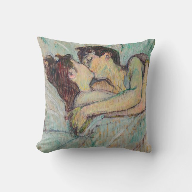 Coussin Toulouse-Lautrec - Au lit : Le baiser (Recto)