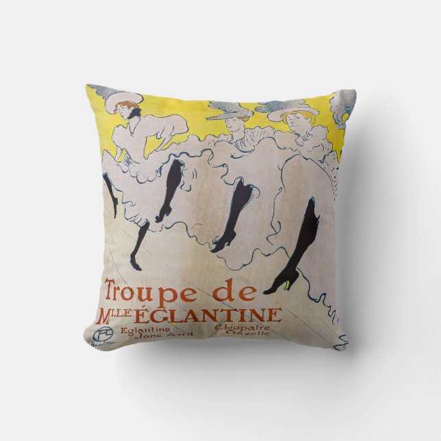 Coussin Toulouse-Lautrec - Troupe de Mlle Eglantine (Recto)
