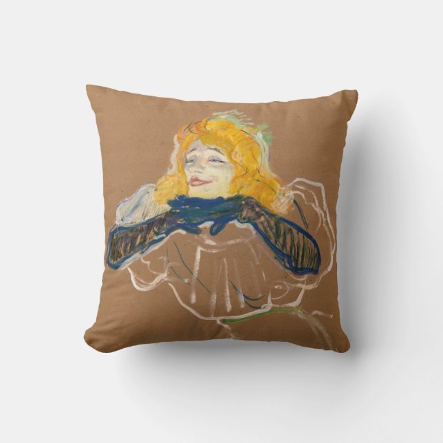 Coussin Toulouse-Lautrec - Yvette Guilbert chantant (Recto)