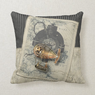 Coussin Tour de dirigeable de Steampunk
