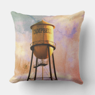 Coussin Tour d'eau historique Campbell CA Jetez l'oreiller