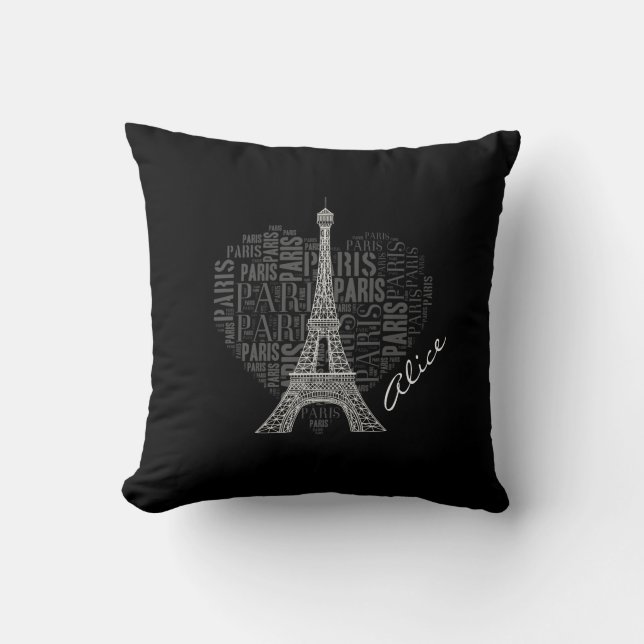 Coussin Tour Eiffel adorable de Paris | d'amour (Recto)