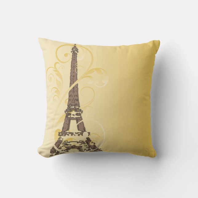 Coussin Tour Eiffel avec des rouleaux (Recto)