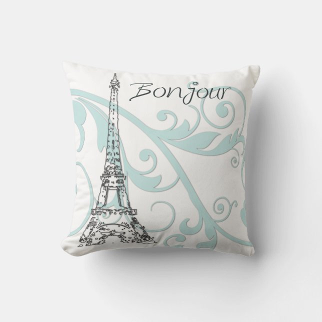 Coussin Tour Eiffel avec Enroulements (Recto)