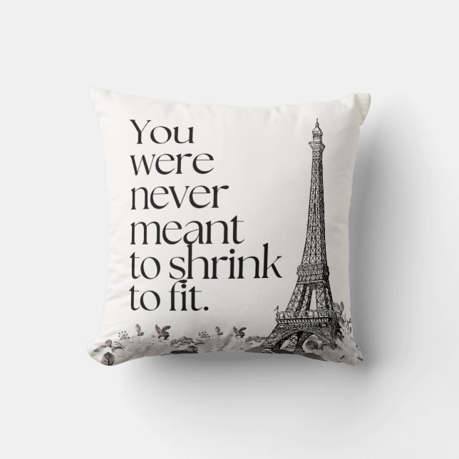 Coussin Tour Eiffel de Paris Art mural de citation motivat (Recto)