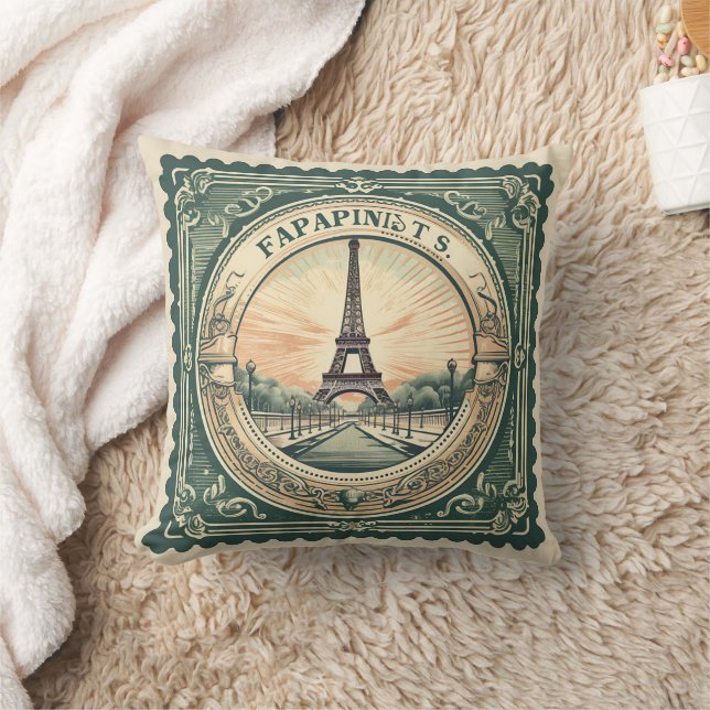 Coussin Tour Eiffel France Paris France Vert (Couverture)