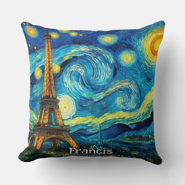 Coussin Tour Eiffel Impressionnisme (Recto)