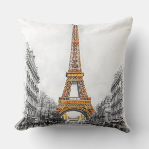 Coussin Tour Eiffel moderne 🌆 dans les rues de Paris