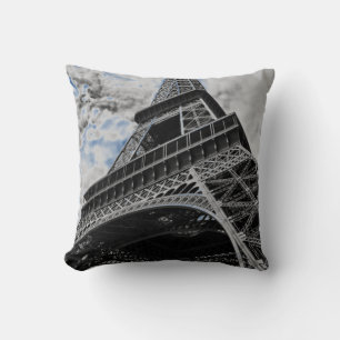 Coussin Tour Eiffel Noir Blanc Paris Voyage Français