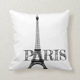 Coussin Tour Eiffel noir et blanc de Paris